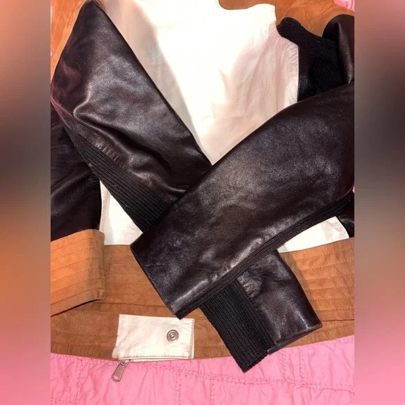 Philosophy di Lorenzo Serafini Colorblock Goat Skin Leather Jacket - Picture 6 of 7